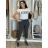 Kalhoty strečové dlouhé dámské (S/M/L ONE SIZE) ITALSKá MODA IM4240137/DUR tm. fuchsiová S/M/L