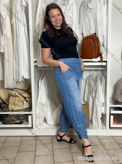 Kalhoty dlouhé letní dámské RITA (S/M/L ONE SIZE) ITALSKÁ MÓDA IMSM251129/DUR