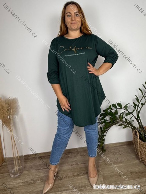 Tunika dlouhý rukáv dámské nadrozměr (54/56/58 ONE SIZE) ITALSKÁ MÓDA IM424537/DU