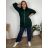 Mikina na zip s kapucí dlouhý rukáv dámská nadrozměr (3XL/4XL ONE SIZE) ITALSKá MóDA IM423048/DU 3XL/4XL Černá