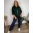 Mikina na zip s kapucí dlouhý rukáv dámská nadrozměr (3XL/4XL ONE SIZE) ITALSKá MóDA IM423048/DU 3XL/4XL Černá