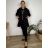 Bunda/Kabát dlouhý rukáv dámská (S/M/L ONE SIZE) ITALSKÁ MODA IM4211311/DR Černá