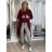 Cardigan  s kapucí dlouhý rukáv dámský nadrozměr (44/46/48 ONE SIZE) ITALSKÁ MÓDA IMSM251131/DR 44/46/48 vínová