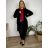 Cardigan  s kapucí dlouhý rukáv dámský nadrozměr (42/44/46 ONE SIZE) ITALSKÁ MÓDA IMSM251132/DR černá 42/44/46