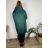 Bunda podzimní s kapucí na zip dlouhý rukáv dámská nadrozměr (52/54/56 ONE SIZE) ITALSKÁ MÓDA IM425531/DU 52/54/56 tmavě smaragdová