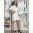 Košilové šaty 3/4 rukáv dámská  (S/M/L ONE SIZE) ITALSKá MODA IMSM251135/DU S/M/L bílá