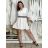 Košilové šaty 3/4 rukáv dámská  (S/M/L ONE SIZE) ITALSKá MODA IMSM251135/DU S/M/L bílá