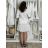 Košilové šaty 3/4 rukáv dámská  (S/M/L ONE SIZE) ITALSKá MODA IMSM251135/DU S/M/L bílá