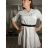 Košilové šaty 3/4 rukáv dámská  (S/M/L ONE SIZE) ITALSKá MODA IMSM251135/DU S/M/L bílá