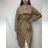 Kabát flaušový dlouhý dámský (S/M/L ONE SIZE ) ITALSKá MODA IMC17324/DUR S/M/L béžová
