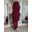 Vesta slabá s kapucí na zip bez rukávu dámská nadrozměr (48/50/52 ONE SIZE) ITALSKÁ MÓDA IM425545/DR 48/50/52 vínová