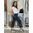 Kalhoty strečové dlouhé dámské (S/M/L ONE SIZE) ITALSKá MODA IM424274/DR S/M/L Černá