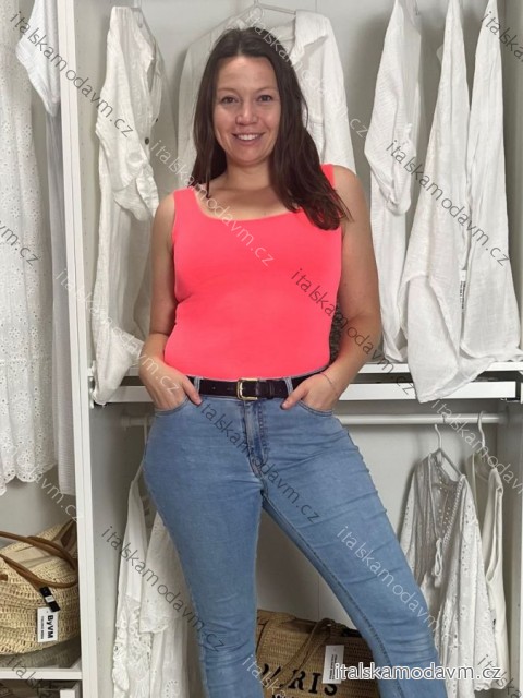 Tílko klasik letní dámské (S/M ONE SIZE) ITALSKá MóDA IMM22363/DUR růžová neon S/M/L