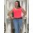 Tílko klasik letní dámské (S/M ONE SIZE) ITALSKá MóDA IMM22363/DUR růžová neon S/M/L