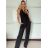 Souprava elegantní dlouhé kalhoty a vesta dámská (S/M ONE SIZE) ITALSKÁ MÓDA IMM24M11669/DR Černá S/M