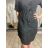Šaty krátké košilové 3/4 rukáv dámské (S/M/L ONE SIZE) ITALSKÁ MÓDA IMD251111/DU S/M/L Černá