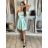 Šaty elegantní společenské na ramínka dámské Lolita (XS/S ONE SIZE) ITALSKá MóDA IM322461/DUR sv. modrá XS/S