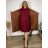 Cardigan dlouhý bavlněný 3/4 dlouhý rukáv dámský nadrozměr (52/54/56 ONE SIZE) ITALSKÁ MÓDA IM425550/DUR 52/54/56 vínová