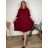 Šaty volnočasové 3/4 dlouhý rukáv dámské nadrozměr (50/52/54 ONE SIZE) ITALSKÁ MÓDA IM425563/DUR 50/52/54 vínová