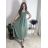 Šaty dlouhé volnočasové krátký rukáv dámské MARIA (XS/S/M ONE SIZE) ITALSKÁ MÓDA IMD2525369/DUR žlutá XS/S/M