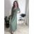 Šaty dlouhé volnočasové krátký rukáv dámské MARIA (XS/S/M ONE SIZE) ITALSKÁ MÓDA IMD2525369/DUR žlutá XS/S/M