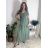 Šaty dlouhé volnočasové krátký rukáv dámské MARIA (XS/S/M ONE SIZE) ITALSKÁ MÓDA IMD2525369/DUR žlutá XS/S/M
