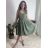 Šaty letní mušelín na ramínka dámské ELIANA (S/M/L ONE SIZE) ITALSKÁ MÓDA IMWGS251169/DUR khaki S/M/L