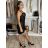Šaty mini letní pletené na ramínka dámské (XS/S/M ONE SIZE) ITALSKá MóDA IMM252471/DU XS/S/M Černá