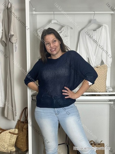 Svetr tenký dlouhý rukáv dámský (S/M ONE SIZE) ITALSKÁ MÓDA IMM23NM1236