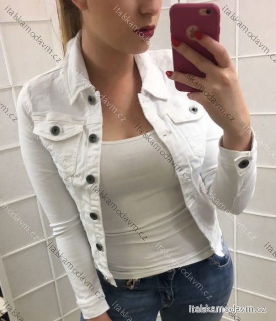 Bunda riflová jeans dámska (S-2xl) MOON GIRL MOG25GY1335B/DUR biela L