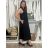 Šaty dlouhé letní bez rukávu dámské (S/M/L ONE SIZE) ITALSKÁ MÓDA IMM25M12669/DU S/M/L Černá