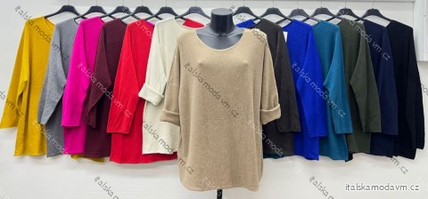 Svetr teplý dlouhý rukáv dámský nadrozměr (50/52/54 ONE SIZE) ITALSKÁ MÓDA IM425571