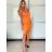 Šaty dlouhé letní elegantní na ramínka dámské GIO (XS/S/M ONE SIZE) ITALSKÁ MÓDA IMWCH251339/DUR -   oranžová -   S/M