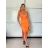 Šaty dlouhé letní elegantní na ramínka dámské GIO (XS/S/M ONE SIZE) ITALSKÁ MÓDA IMWCH251339/DUR -   oranžová -   S/M