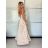 Šaty dlouhé společenské saténové na ramínka dámské ALESSIA (XS/S/M ONE SIZE) ITALSKá MODA IMSP255888/DU -   modrá královská -   S/M