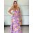Šaty letné na ramienka dámske (S/M ONE SIZE) INDICKÁ MÓDA IMPEM22G69-4/DUR -   fialová -   S / M