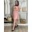 Šaty společenské elegantní krátký rukáv dámské (S/M/L ONE SIZE) ITALSKÁ MÓDA IMPSH251111/DU S/M/L béžová
