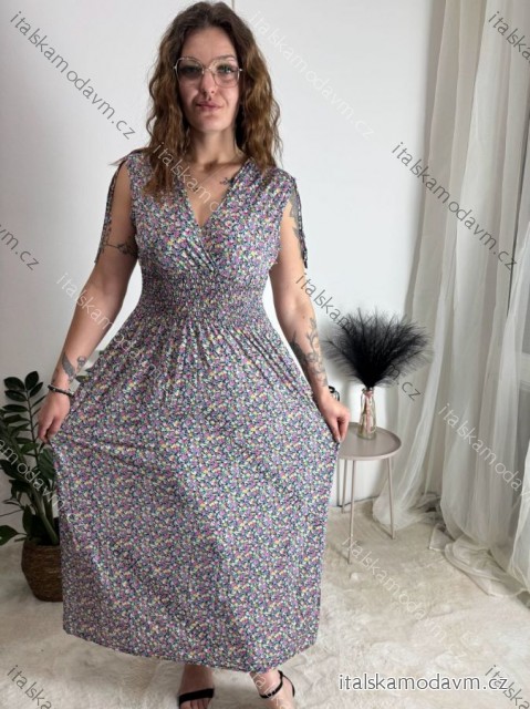 Šaty dlouhé elegantní icecool bez rukávu dámské (M/L, XL/XXL) AINUOSI   ITALSKÁ MODA IMB229927 světle růžová M/L