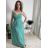 Šaty dlouhé letní na ramínka dámské nadrozměr BELLA (M/L - XL/XXL ONE SIZE) IMWGD25V084/DUR zelená M/L
