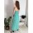 Šaty dlouhé letní na ramínka dámské nadrozměr BELLA (M/L - XL/XXL ONE SIZE) IMWGD25V084/DUR zelená M/L