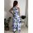 Šaty dlouhé letní elegantní bez rukávu dámské (S/M/L ONE SIZE) ITALSKÁ MÓDA IMPBB24P9741/DUR modrá S/M/L