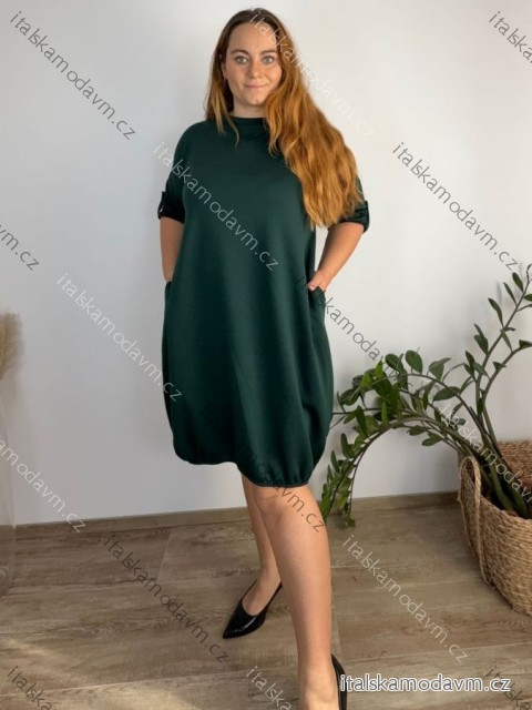 Šaty volnočasové 3/4 rukáv dámské nadrozměr (54/56/58 ONE SIZE) ITALSKÁ MÓDA IM4251137/DR