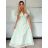 Šaty dlouhé elegantní letní krátký rukáv dámské SIREINA (S/M/L ONE SIZE) ITALSKÁ MÓDA IMPOC256565/DUR S/M/L béžová