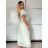Šaty dlouhé elegantní letní krátký rukáv dámské SIREINA (S/M/L ONE SIZE) ITALSKÁ MÓDA IMPOC256565/DUR S/M/L béžová