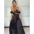 Súprava elegantný top krátky rukáv a nohavice dlhé dámske VERONA (S/M/L ONE SIZE) TALIANSKA MÓDA IMPOC2510102 S/M/L svetlo mintová