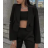 Sako zkrácené dlouhý rukáv dámské (S/M ONE SIZE) ITALSKÁ MÓDA IMPDY25MDUE991858/DR Černá S/M/L