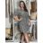 Šaty košilové stahovací 3/4 dlouhý rukáv dámské (S/M/L ONE SIZE) ITALSKÁ MÓDA IMSM2511124/DUR S/M/L hnědá