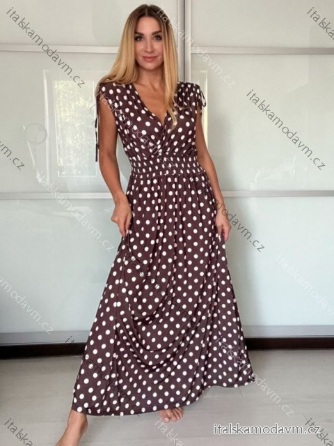 Šaty dlouhé letní icecool bez rukávu dámské (XS/S/M ONE SIZE) ITALSKÁ MÓDA IMM25M7587