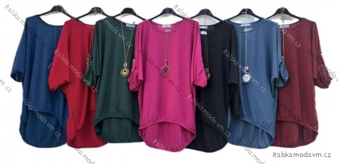 Tunika prodloužená s přívěskem 3/4 dlouhý rukáv dámská (S/M/L ONE SIZE) ITALSKÁ MÓDA IMD24387