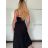 Šaty dlouhé elegantní letní na ramínka dámské DIXIE (S/M/L ONE SIZE) ITALSKÁ MÓDA IMWHD252130/DUR S/M/L červená